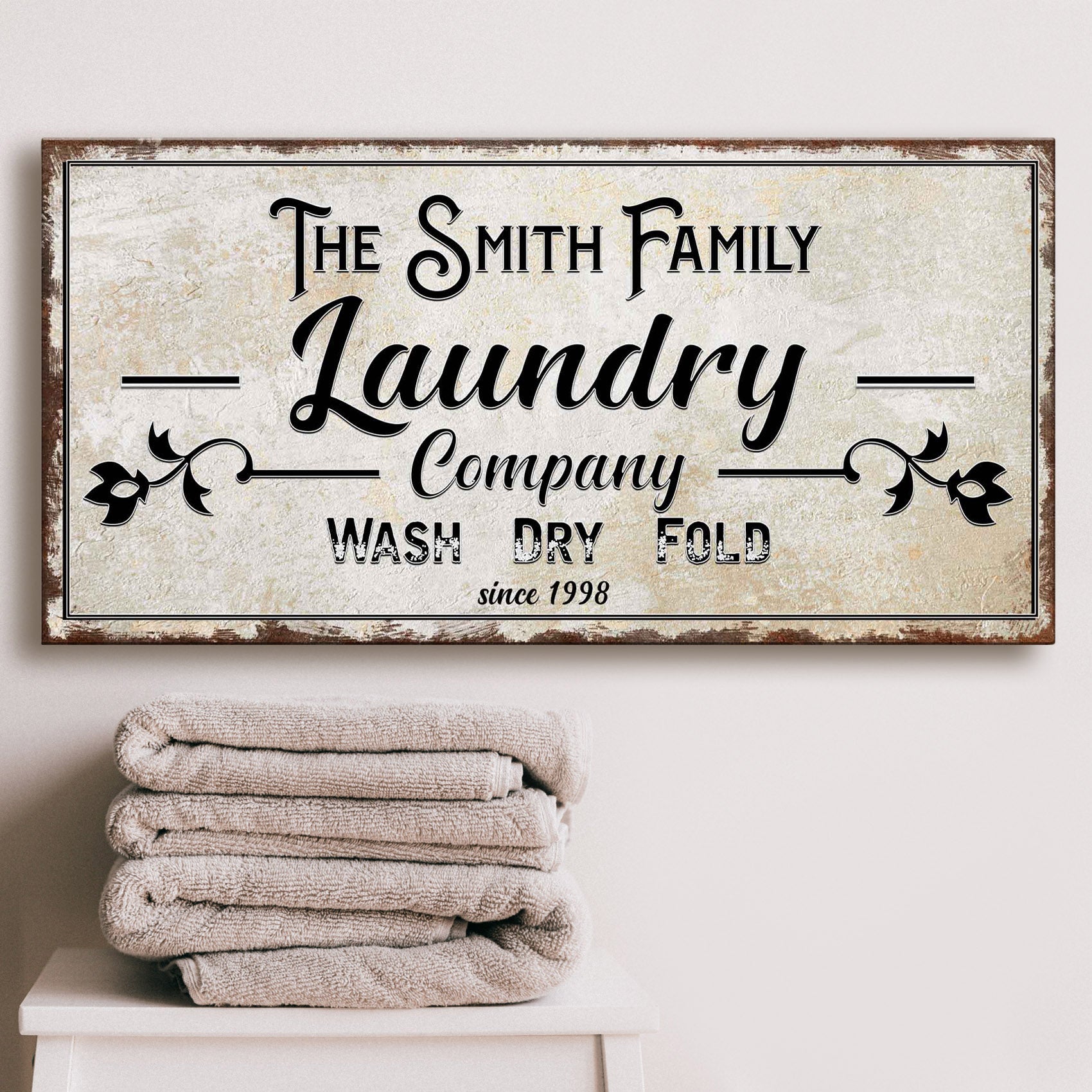 Family Laundry Company canvas wall art sign
