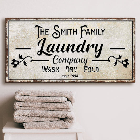Family Laundry Company canvas wall art sign