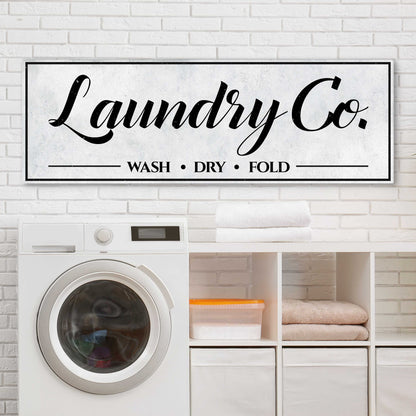 Laundry Co Wash Dry Fold canvas wall art sign