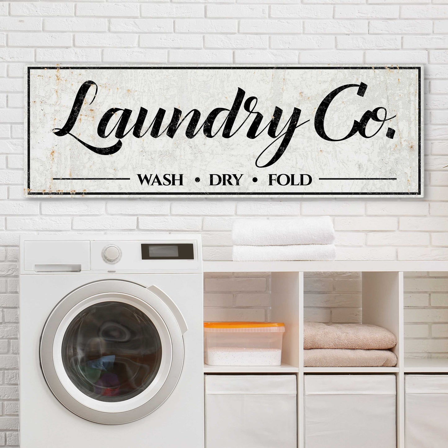 Laundry Co Wash Dry Fold Canvas Wall Art
