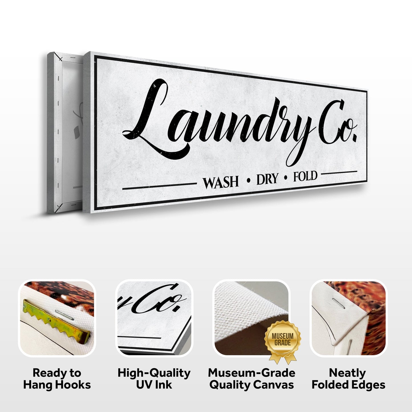 Laundry Co Wash Dry Fold Canvas Wall Art