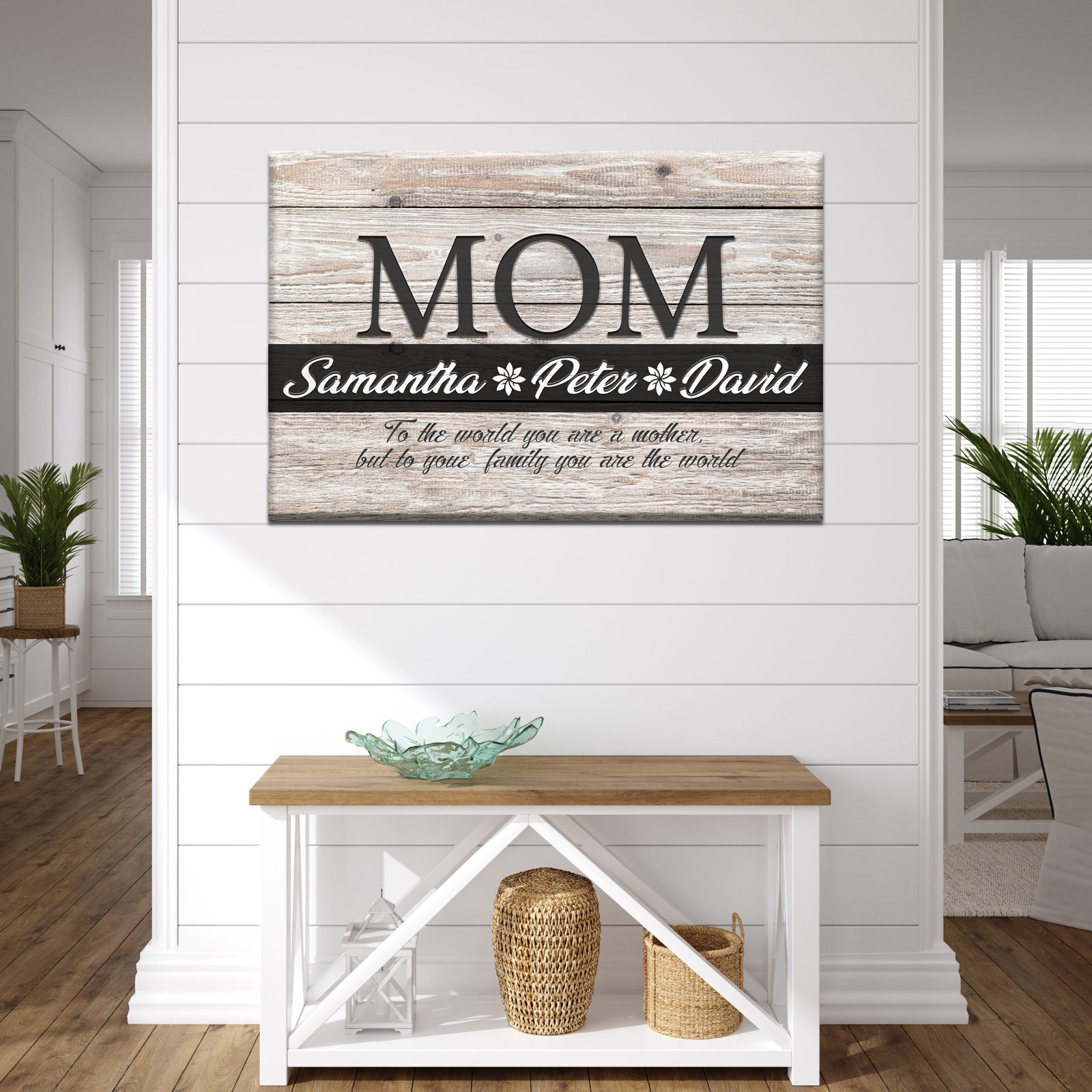 You Are The World Mom canvas wall art gift sign
