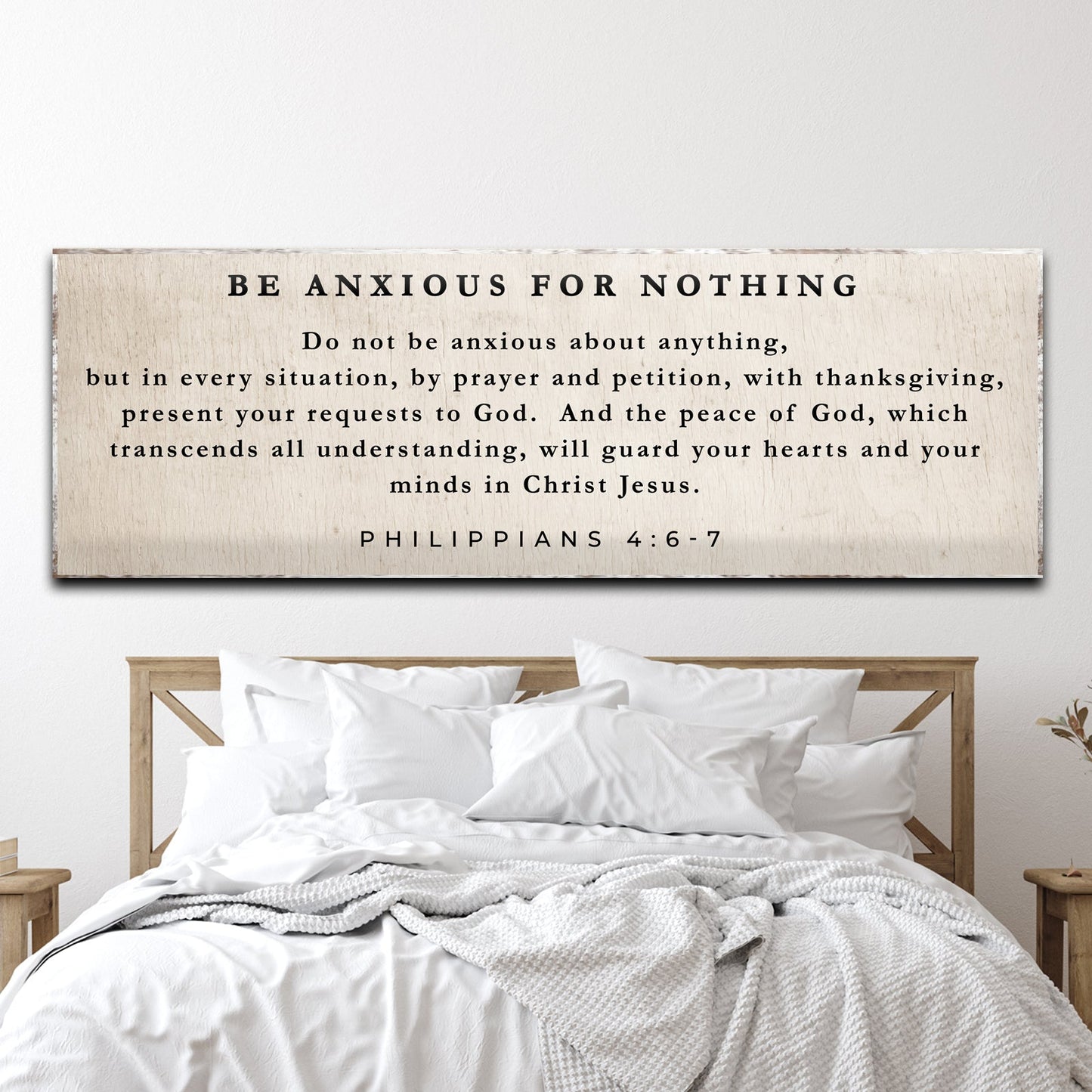 Philippians 4:6-7 Be Anxious For Nothing Canvas Wall Art