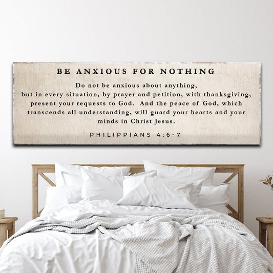 Philippians 4:6-7 Be Anxious For Nothing Canvas Wall Art