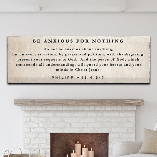 Philippians 4:6-7 Be Anxious For Nothing canvas wall art