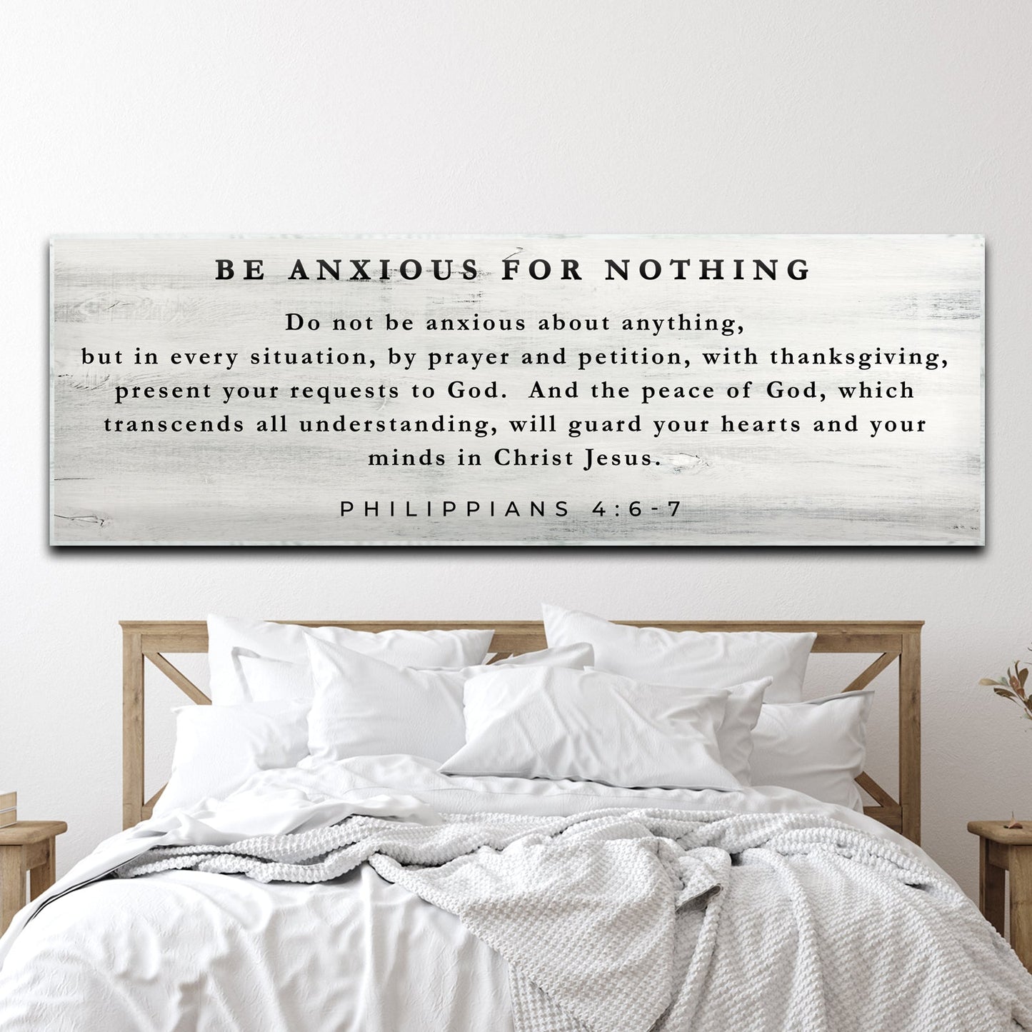 Philippians 4:6-7 Be Anxious For Nothing Canvas Wall Art