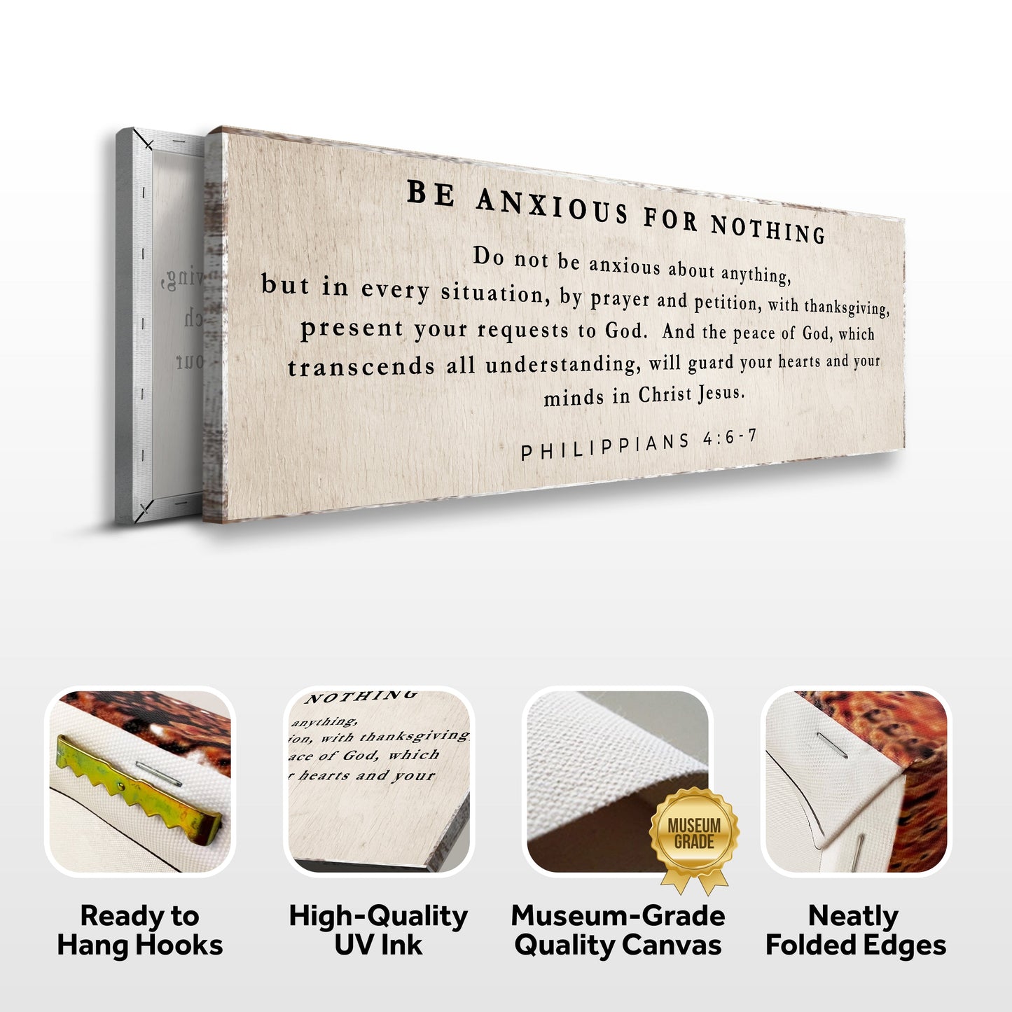 Philippians 4:6-7 Be Anxious For Nothing Canvas Wall Art