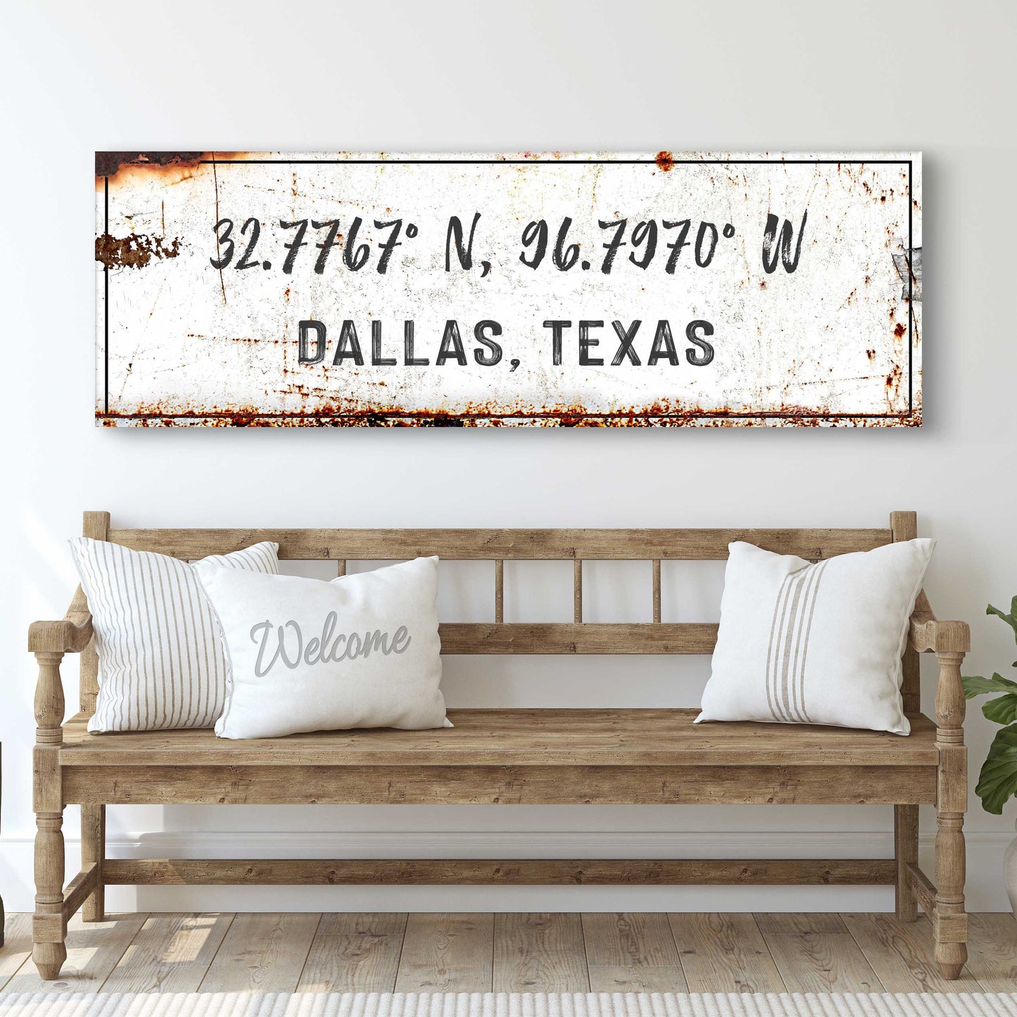 Home Coordinates Personalized Canvas Sign
