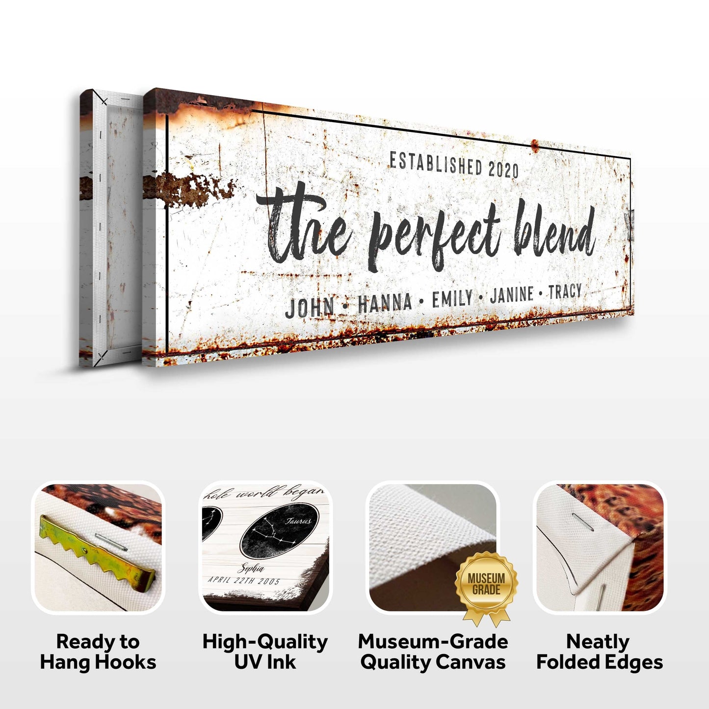 The Perfect Blend Coffee Bar Canvas Sign