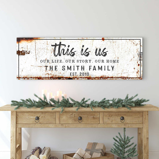 This Is Us Rustic Family Canvas Sign