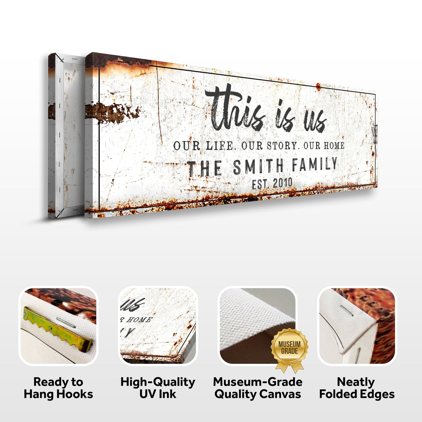 This Is Us Rustic Family Canvas Sign