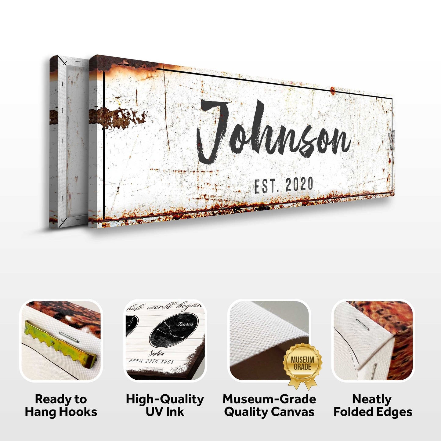 Personalized Family Name Canvas Sign