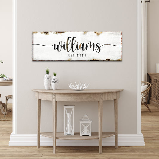 Special family personalized canvas sign with family name and member names