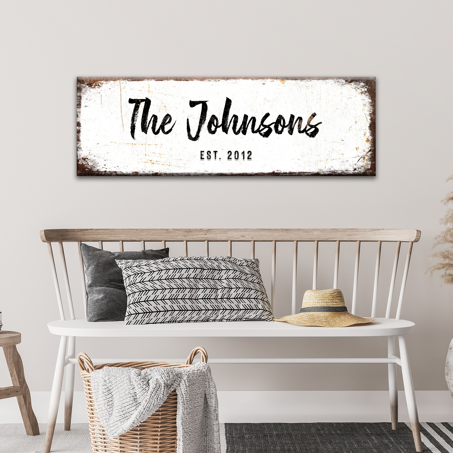 Rustic Family Name Canvas Sign