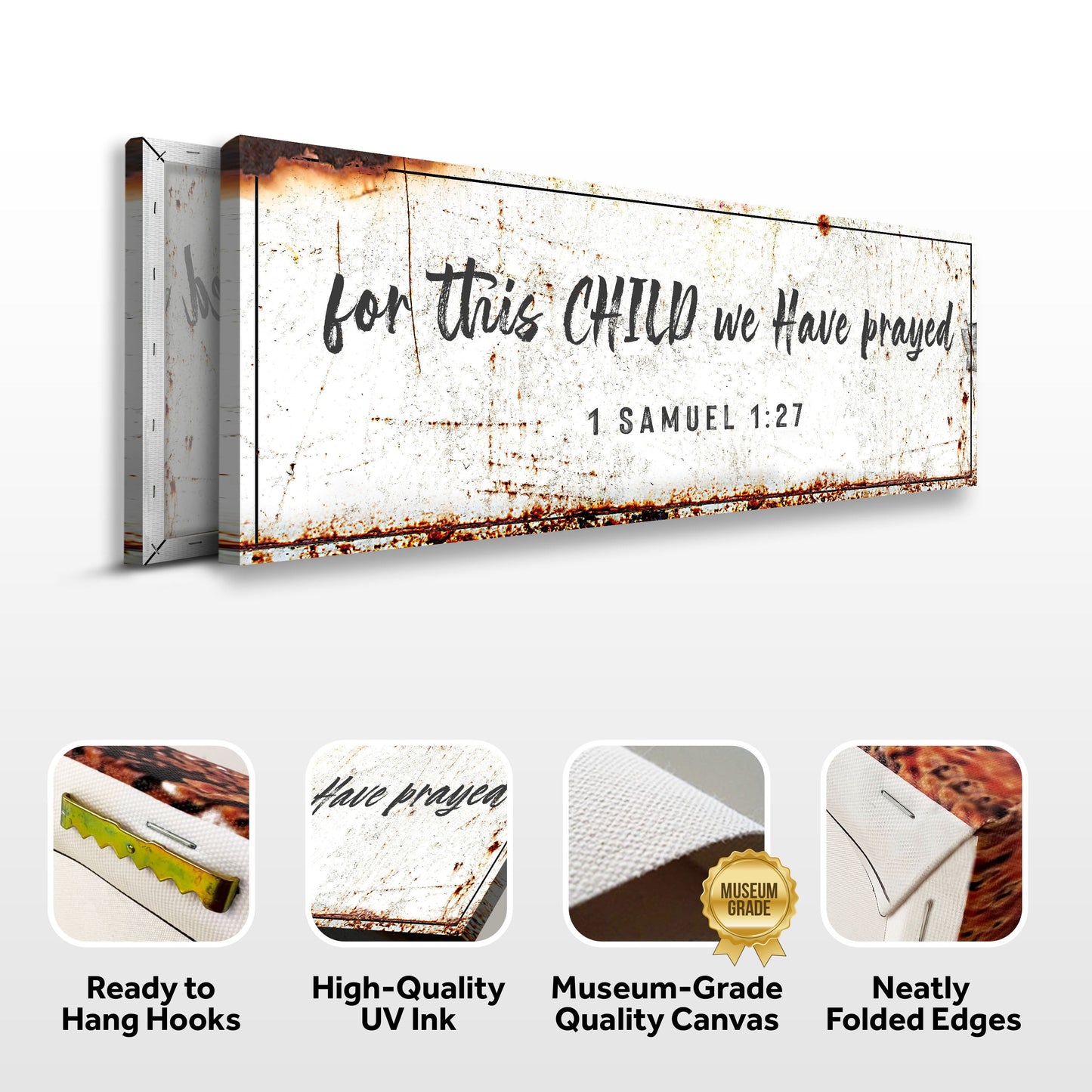 1 Samuel 1:27 For This Child Faith Canvas Sign