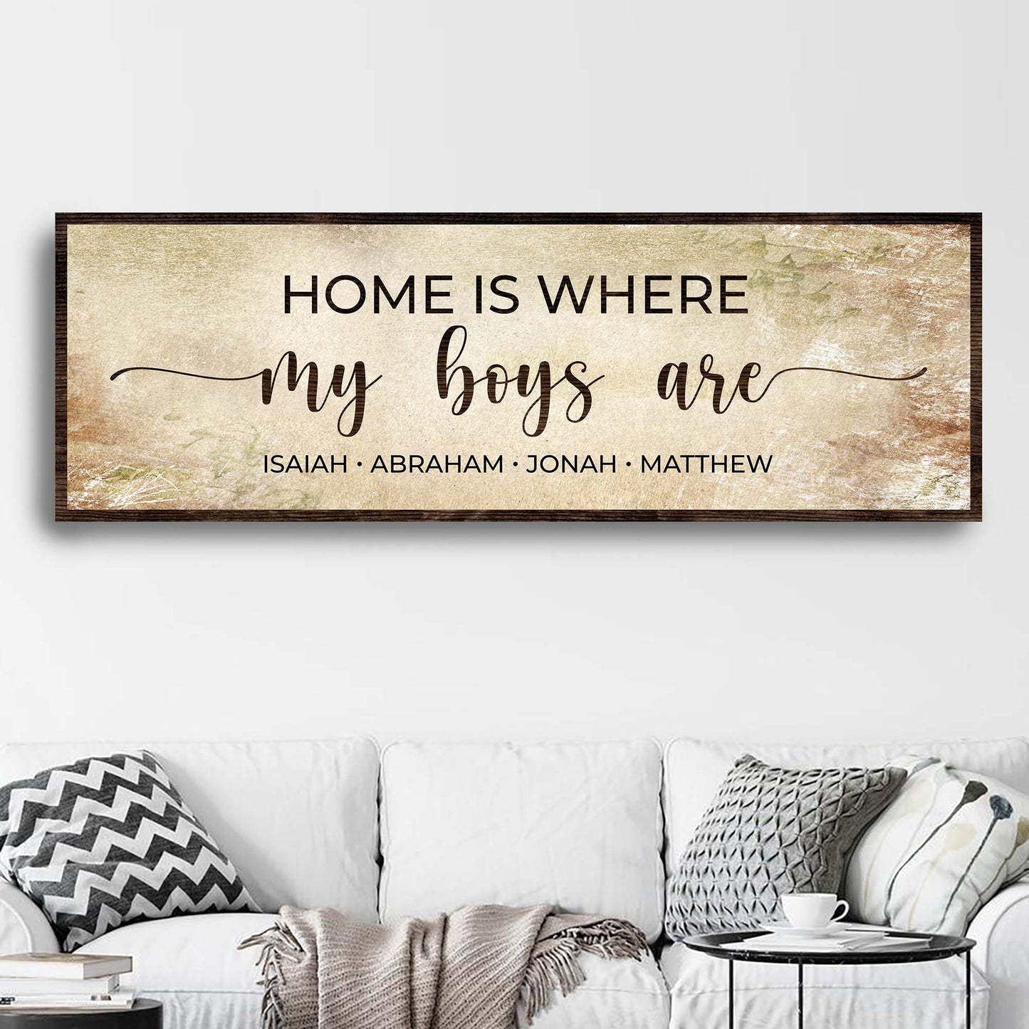Home Is Where My Boys Are Canvas Sign II