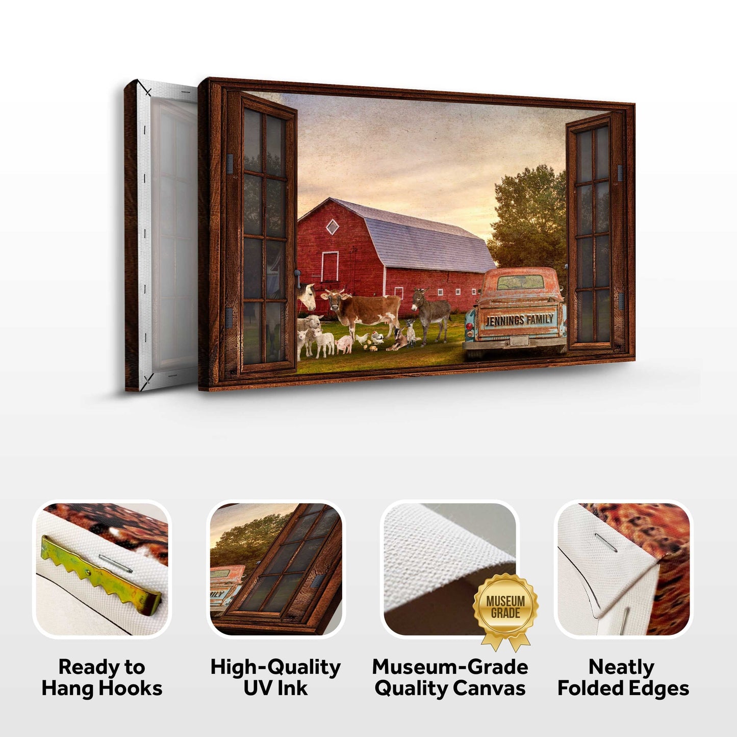 Family Farmhouse Personalized Canvas Sign