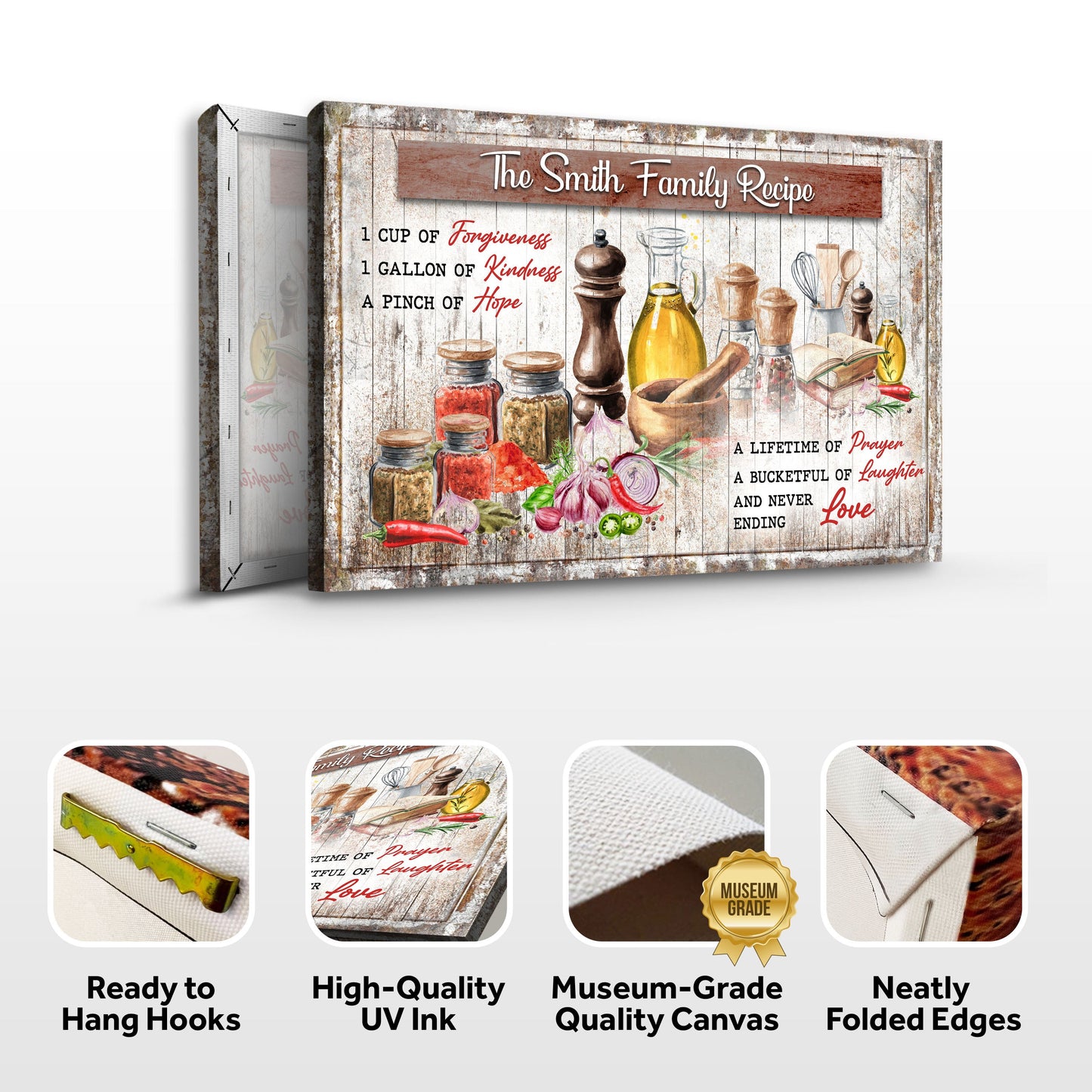 The Family Recipe Kitchen Canvas Sign II