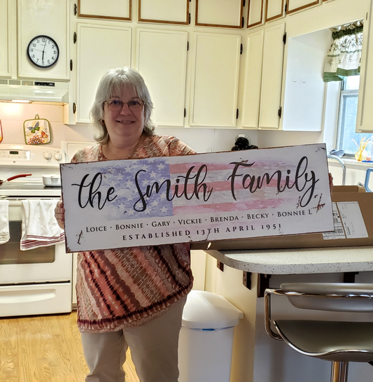 Personalized Family Established Canvas Sign Wall Art