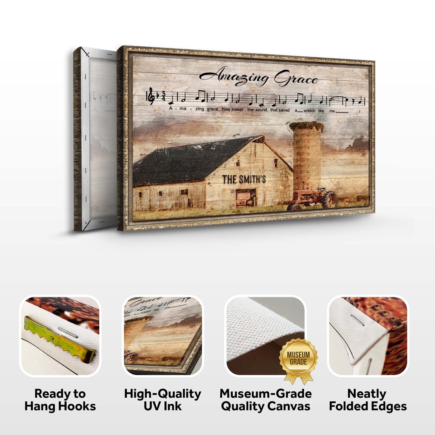 Amazing Grace Family Faith Canvas Sign II