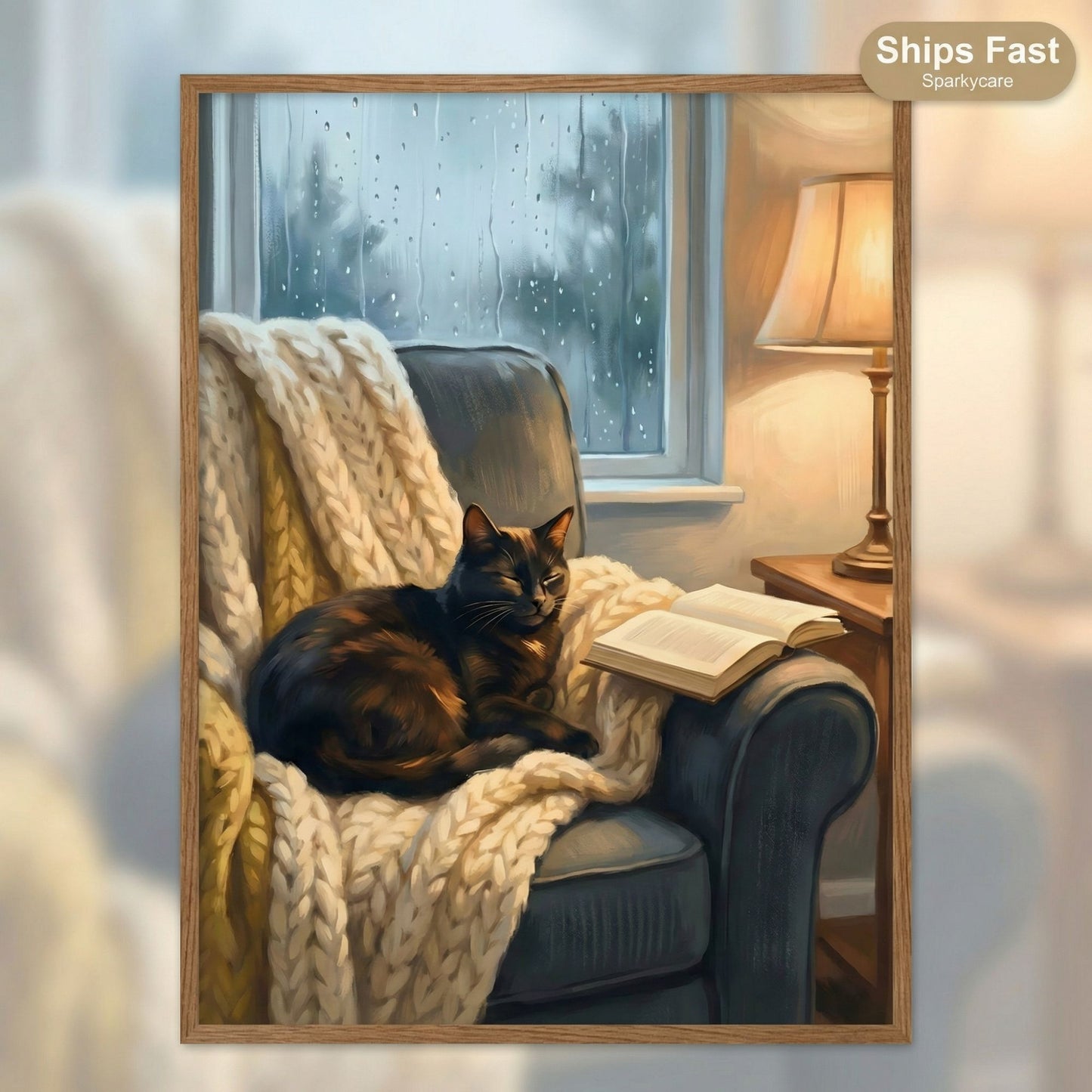 Cozy Cat Reading Poster - The Finishing Touch Your Reading Nook Needs