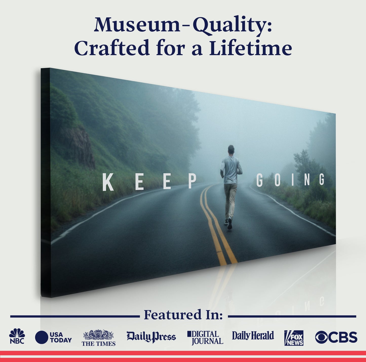 Keep Going Motivational Canvas Wall Sign