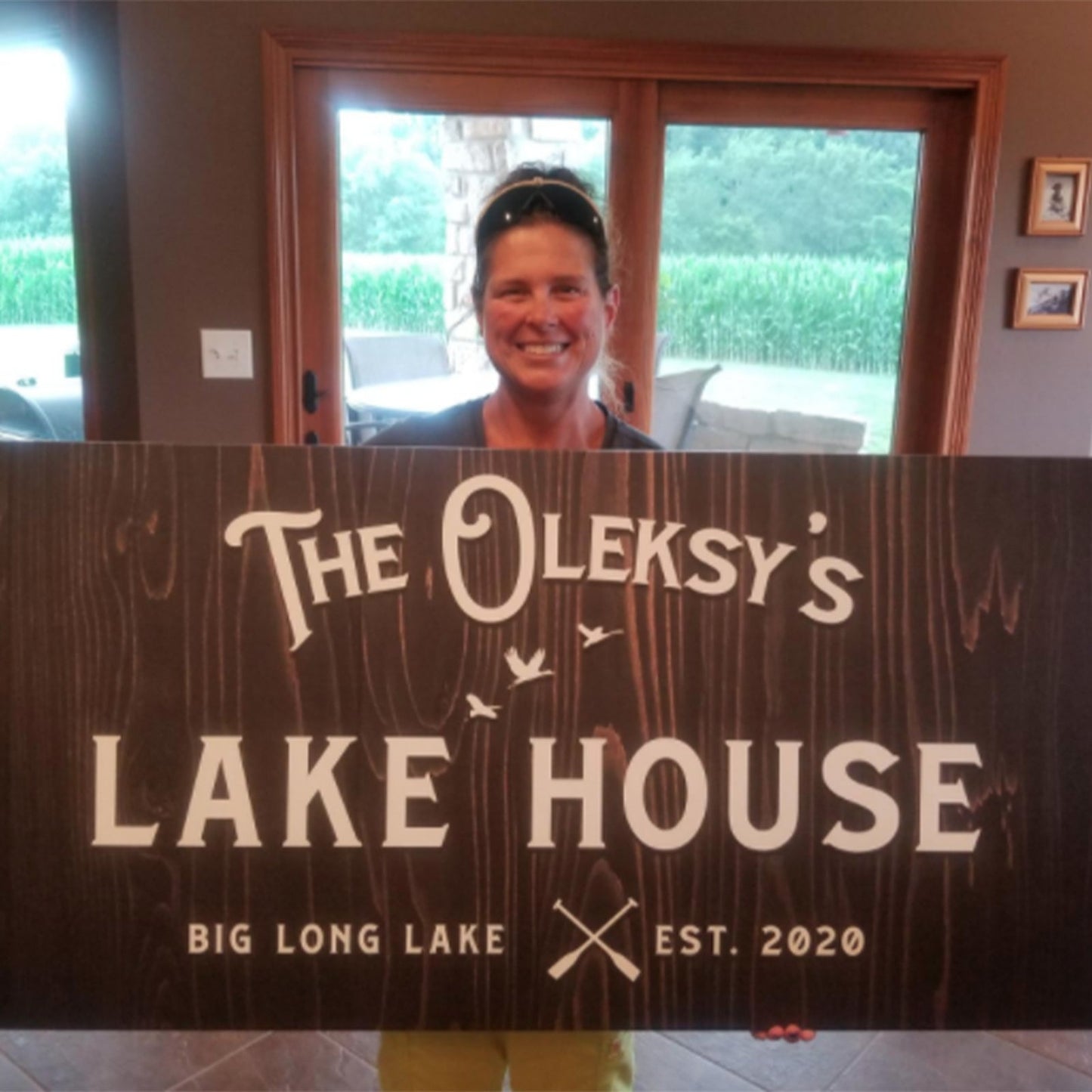 Rustic Family Lake House Canvas Sign