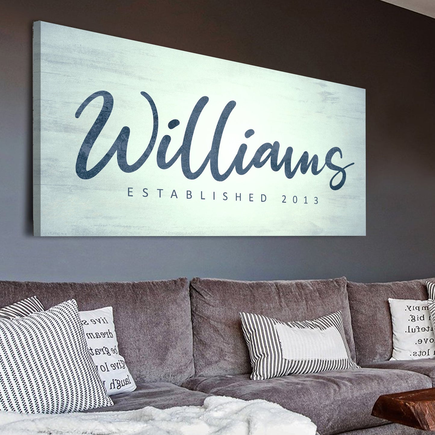 Family Name Canvas Wall Art Sign