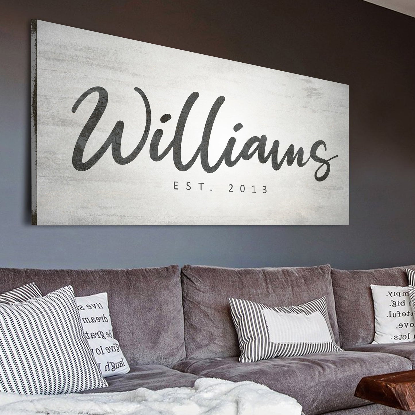 Family Name Canvas Wall Art Sign