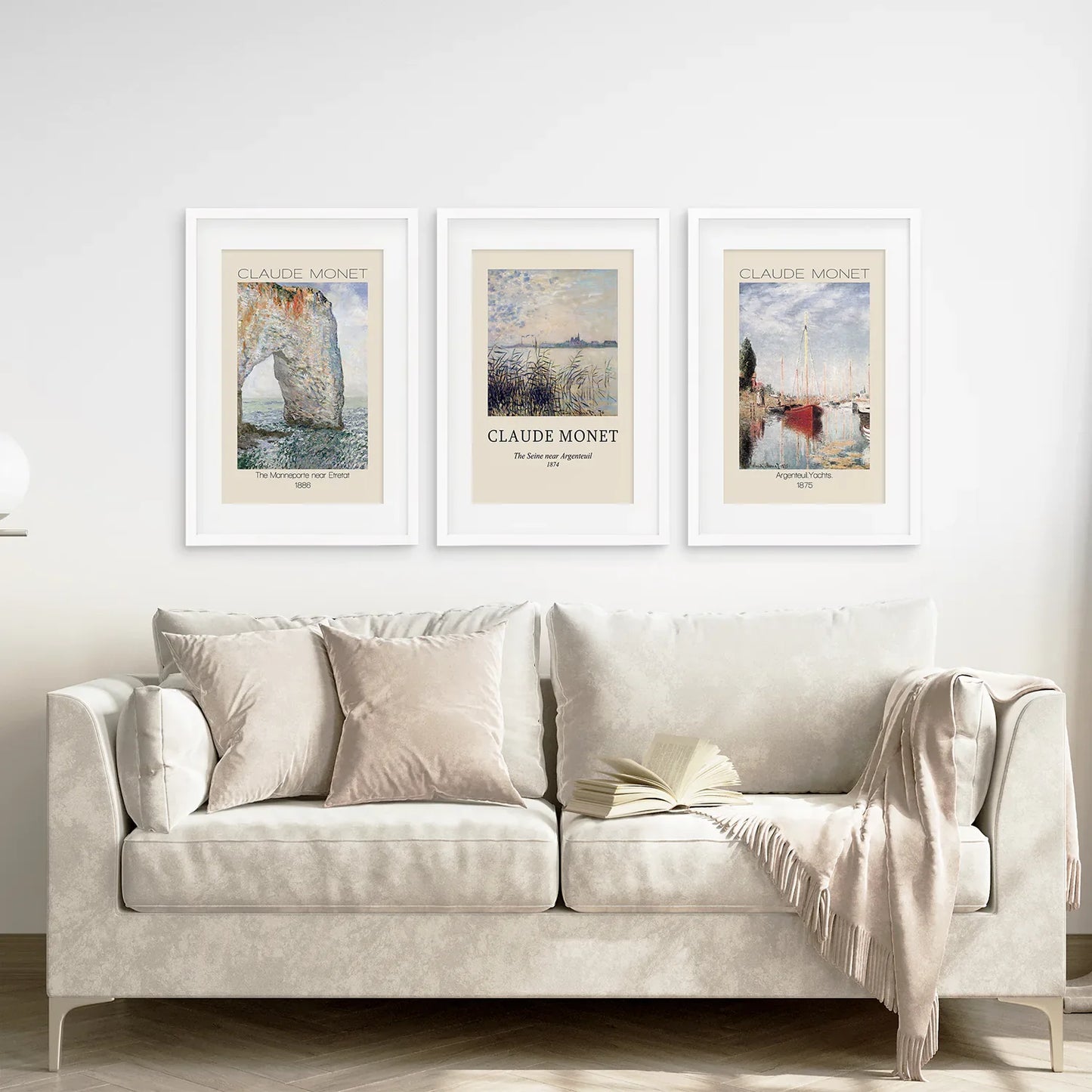 Impressionist Beach Wall Art Set of 3 Coastal Prints