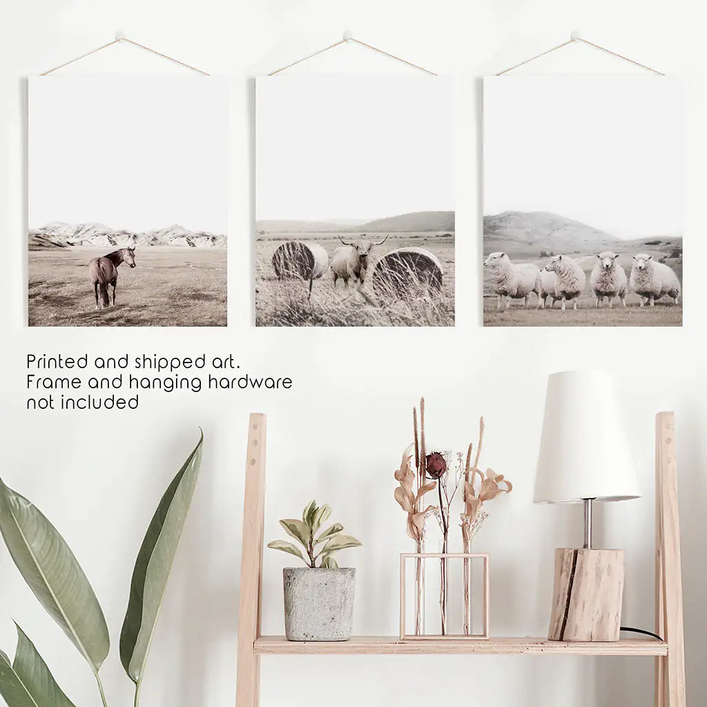 Autumn Farmhouse Wall Art Set of 3 - Fall Farm Field Prints