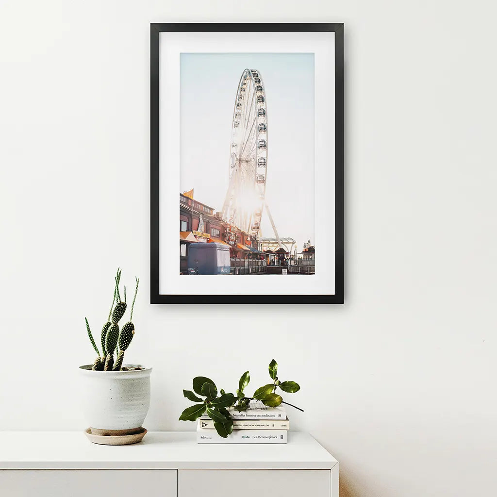 Ferris Wheel Print - Summer Beach Coastal Wall Art