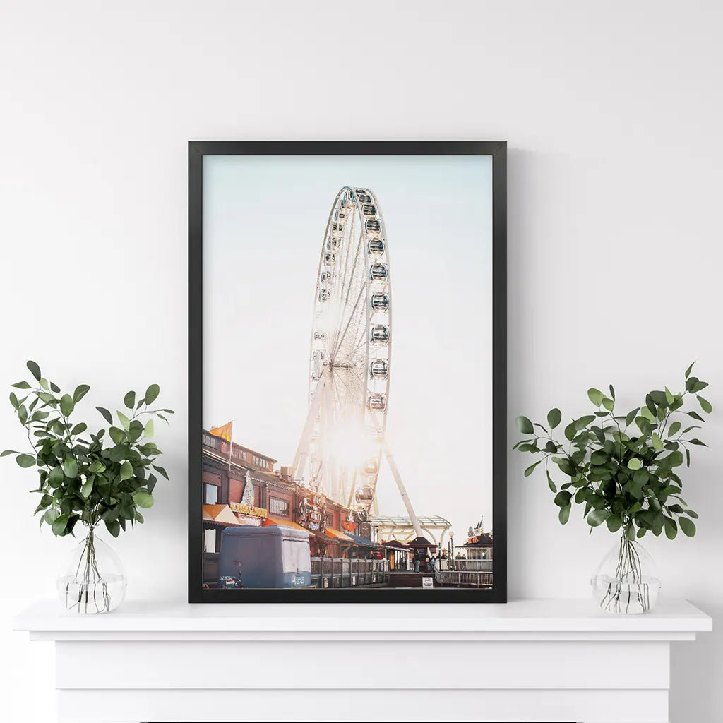 Ferris Wheel Print - Summer Beach Coastal Wall Art