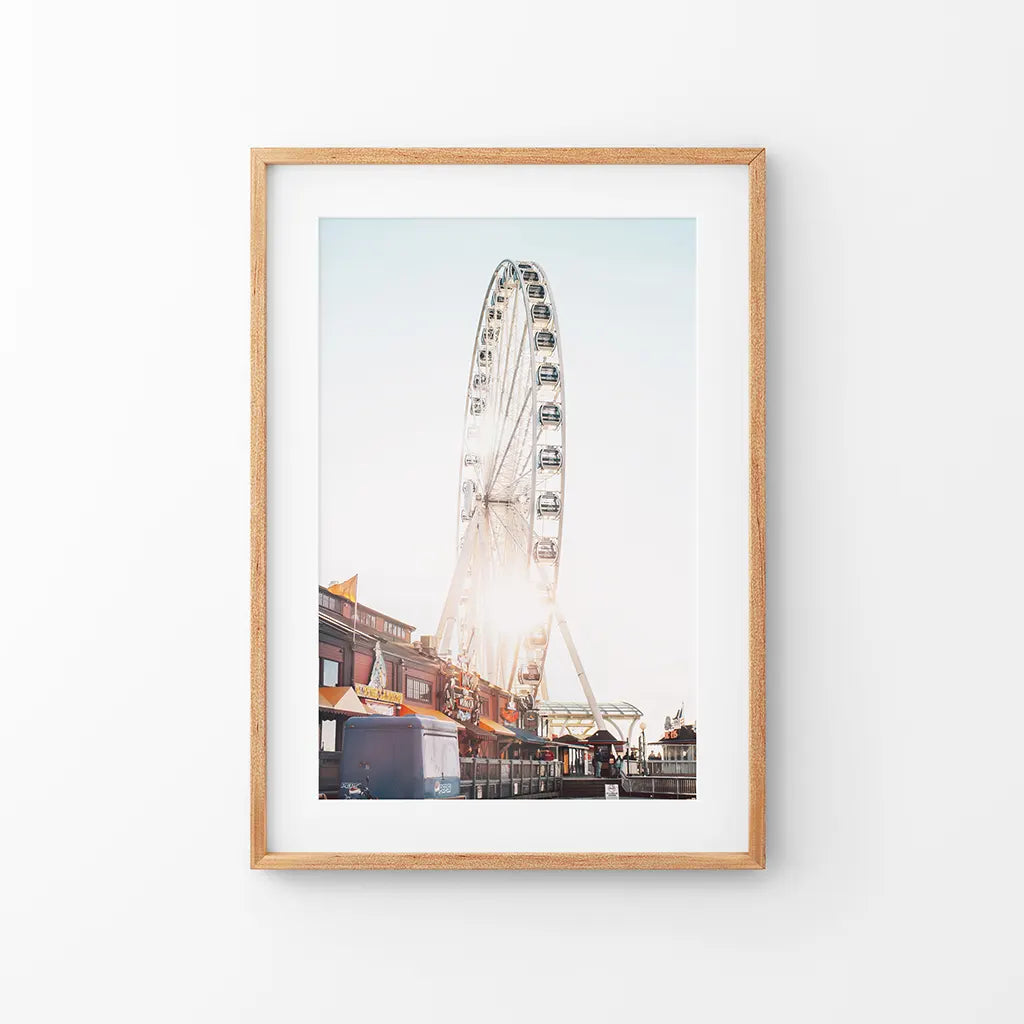 Ferris wheel summer beach coastal wall art print