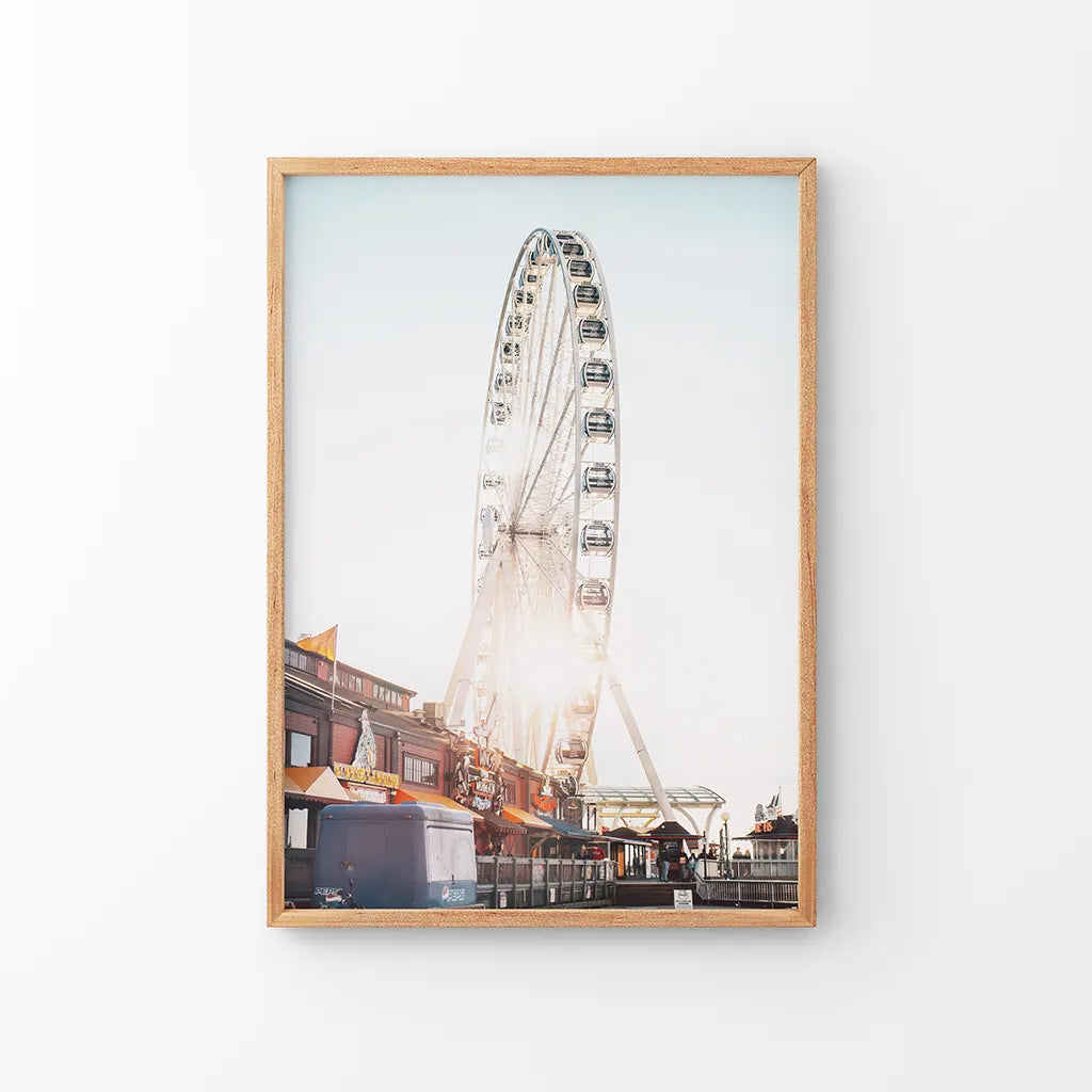 Ferris Wheel Print - Summer Beach Coastal Wall Art