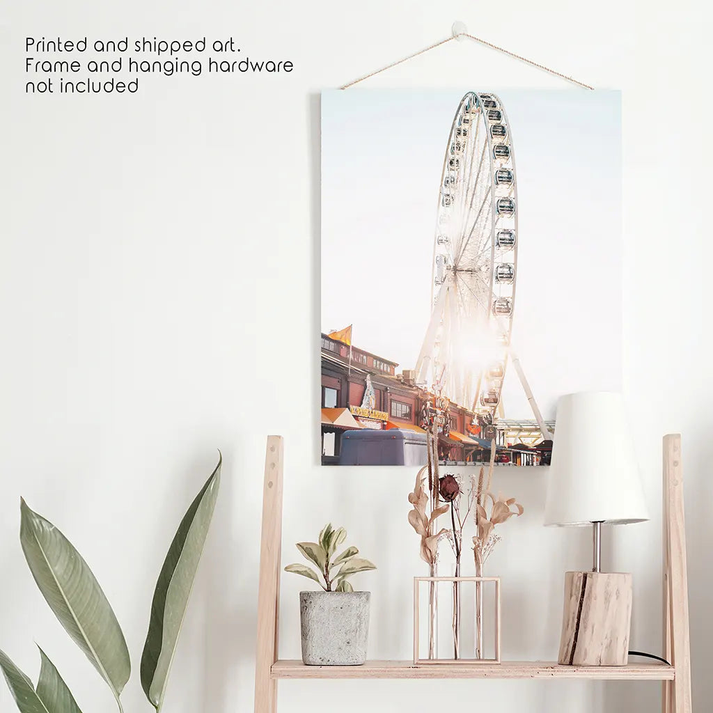 Ferris Wheel Print - Summer Beach Coastal Wall Art