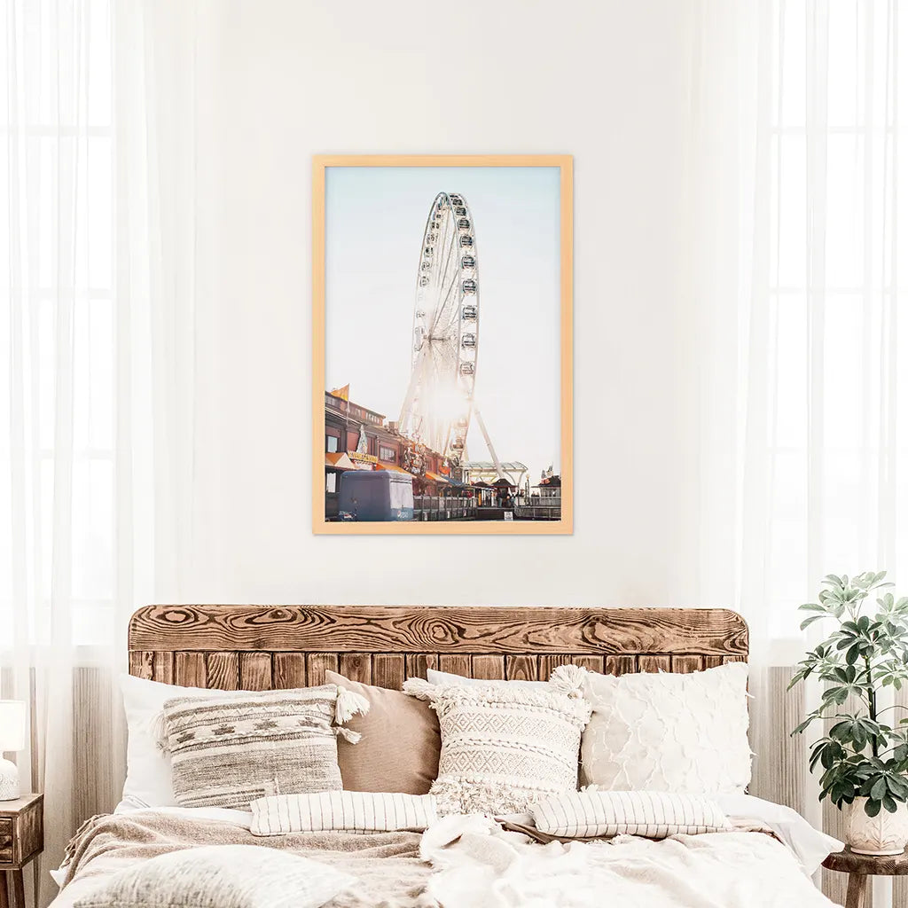 Ferris Wheel Print - Summer Beach Coastal Wall Art