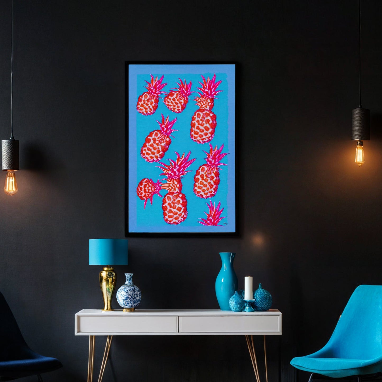 Fever Pina Pineapple Abstract Canvas Wall Art