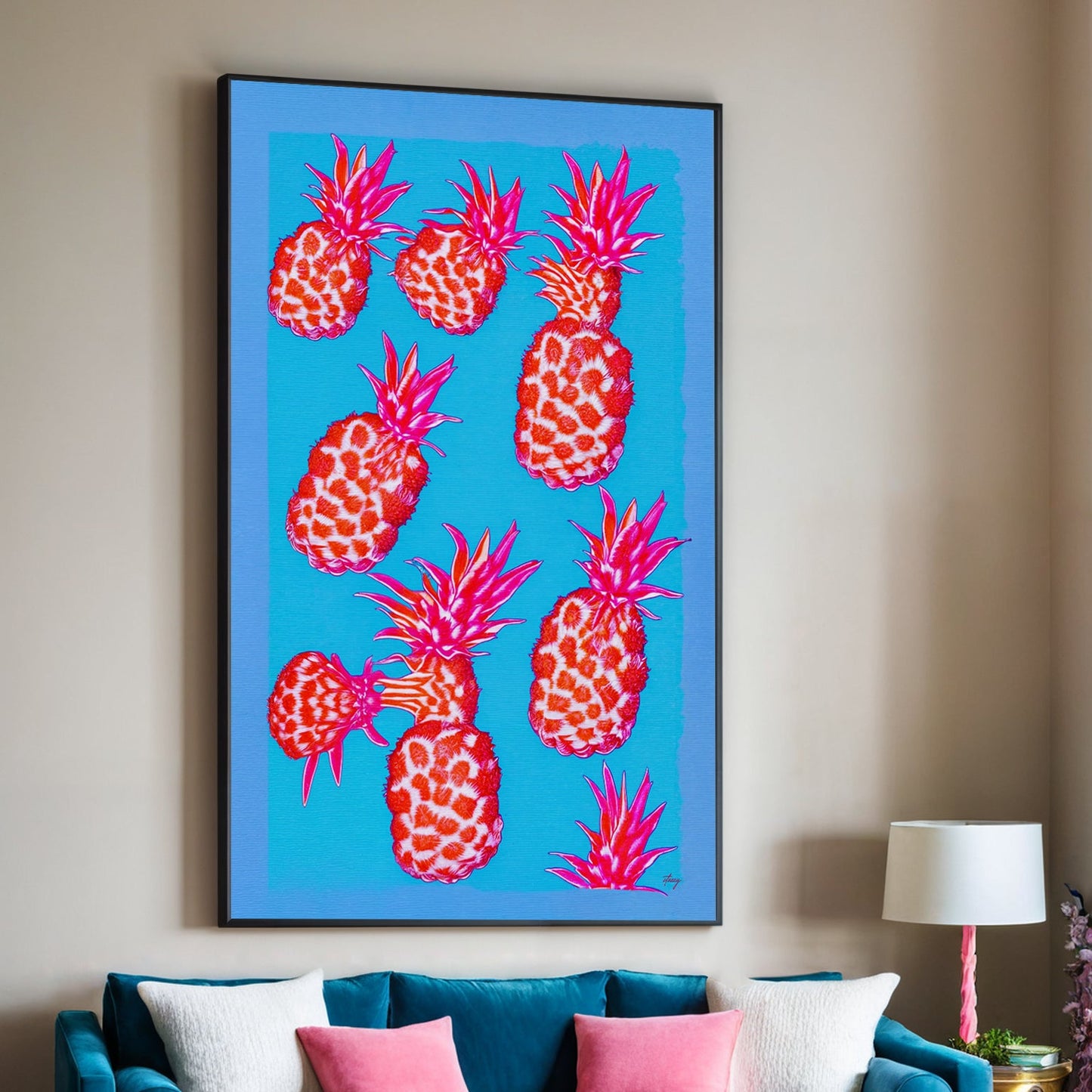 Fever Pina Pineapple Abstract Canvas Wall Art