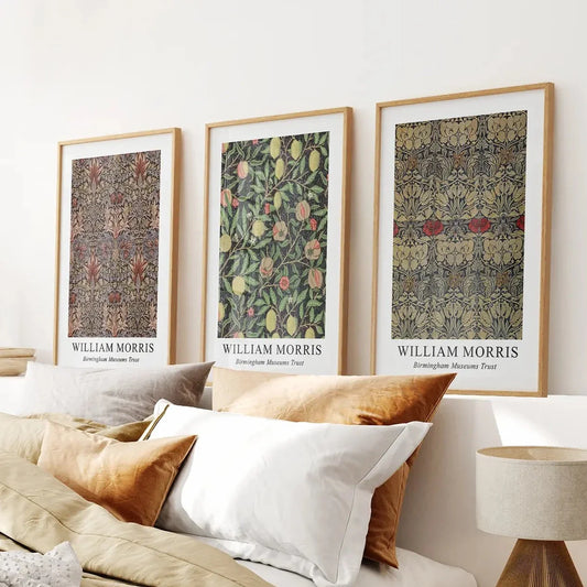 Vintage floral wall art set of 3 Art Nouveau prints
