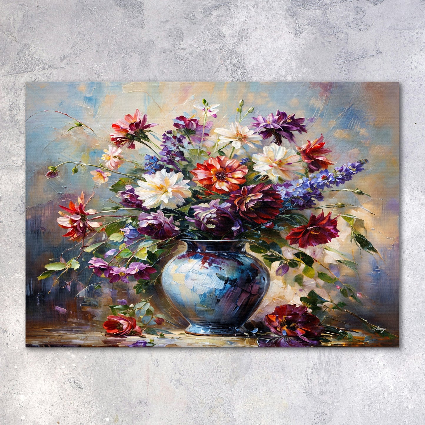 Flore Symphony Floral Bouquet Canvas Wall Art