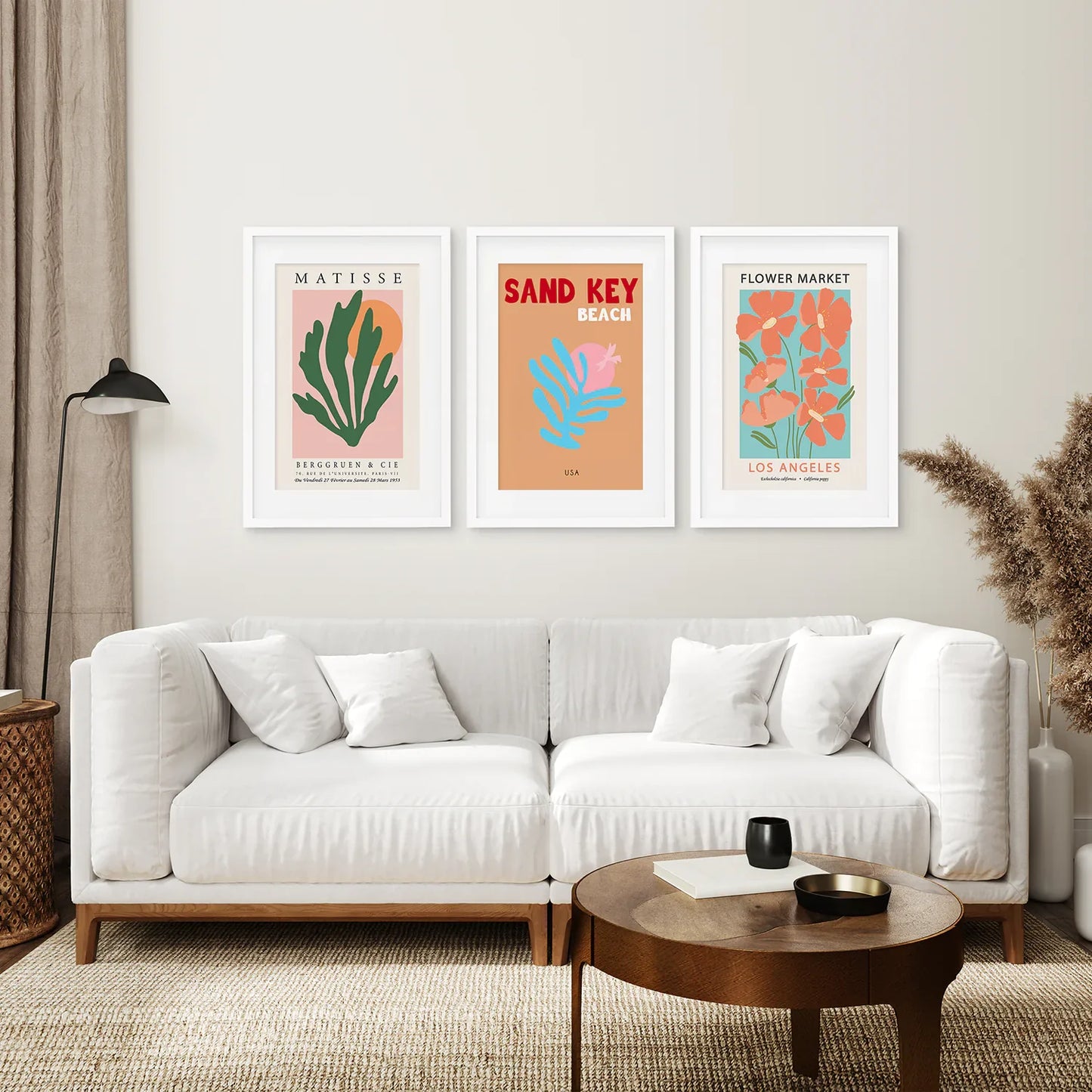 Colorful Abstract Wall Art Set of 3 Matisse-Inspired Prints