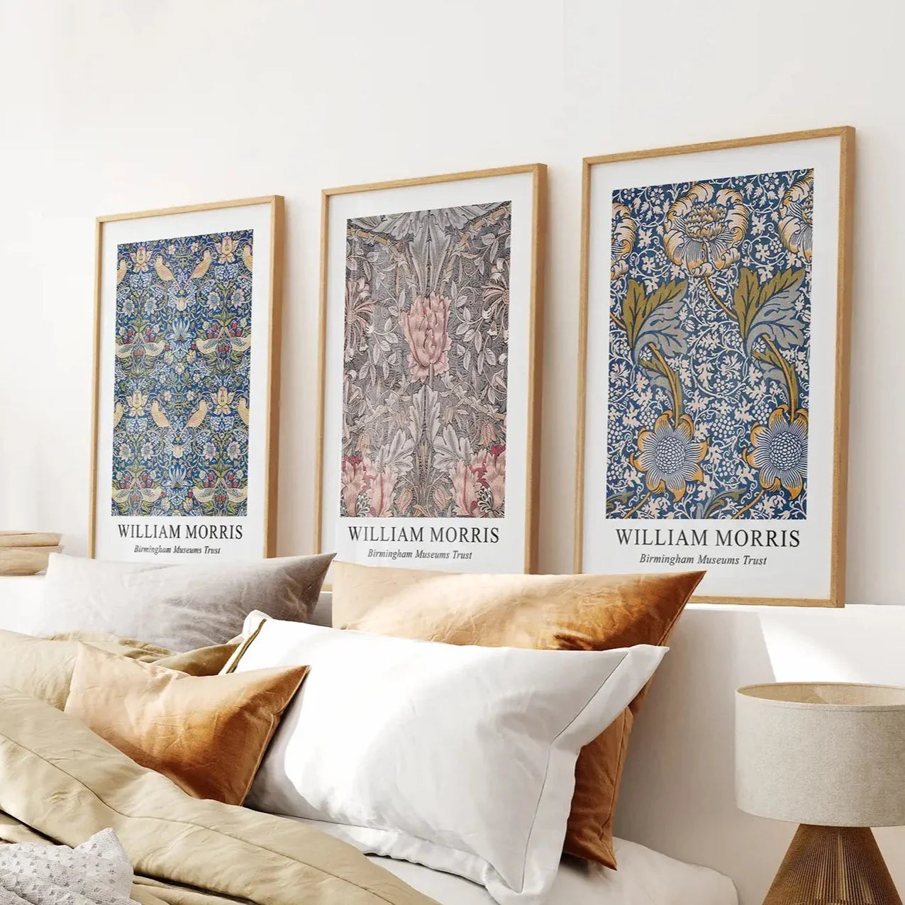 Art Nouveau floral wall art set of 3 vintage prints