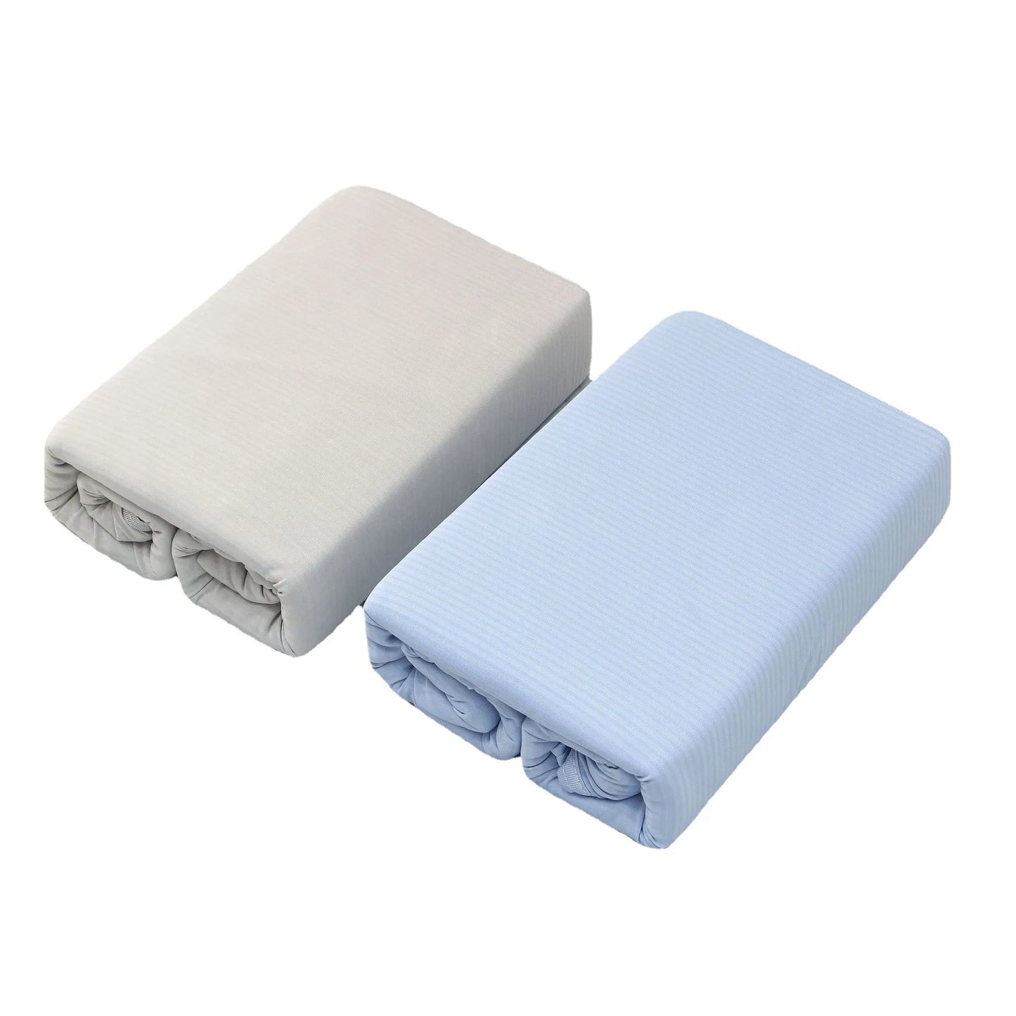 Folded cooling blanket in blue and grey color options for summer