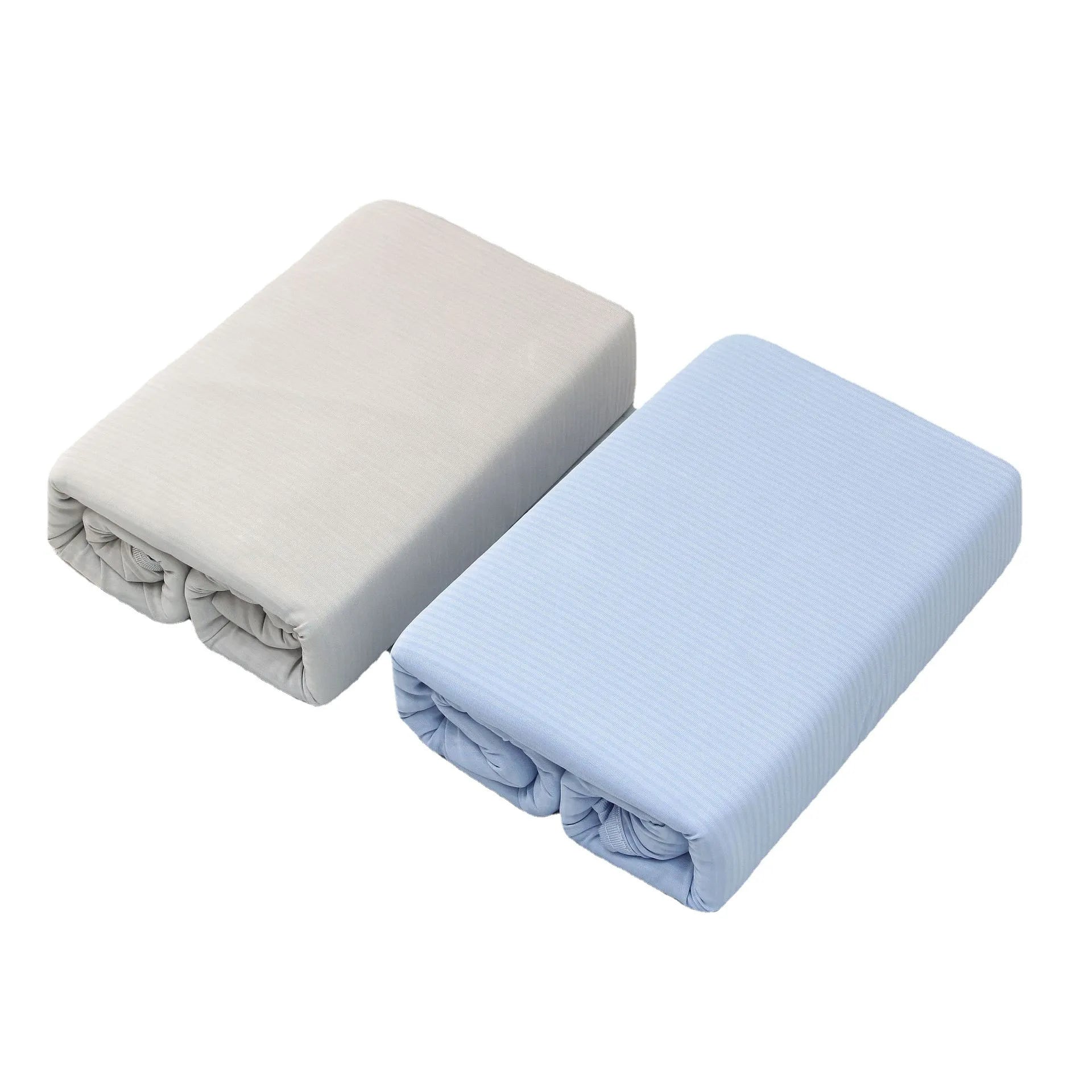 Folded cooling blanket in blue and grey color options for summer