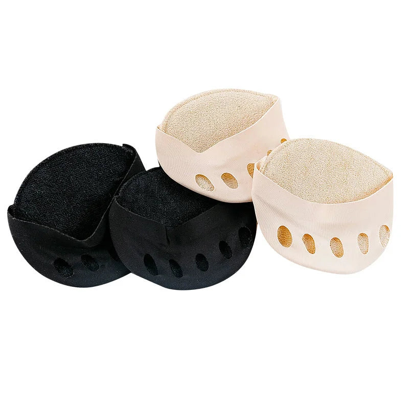 Forefoot pad socks set in black and beige - seamless half sole socks with toe separation slots