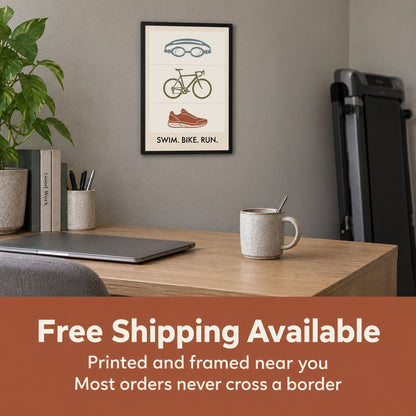 Free shipping available, printed and framed near you, most orders never cross a border