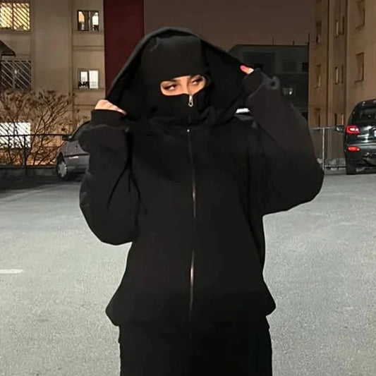 Full coverage balaclava hoodie heavyweight construction winter wear