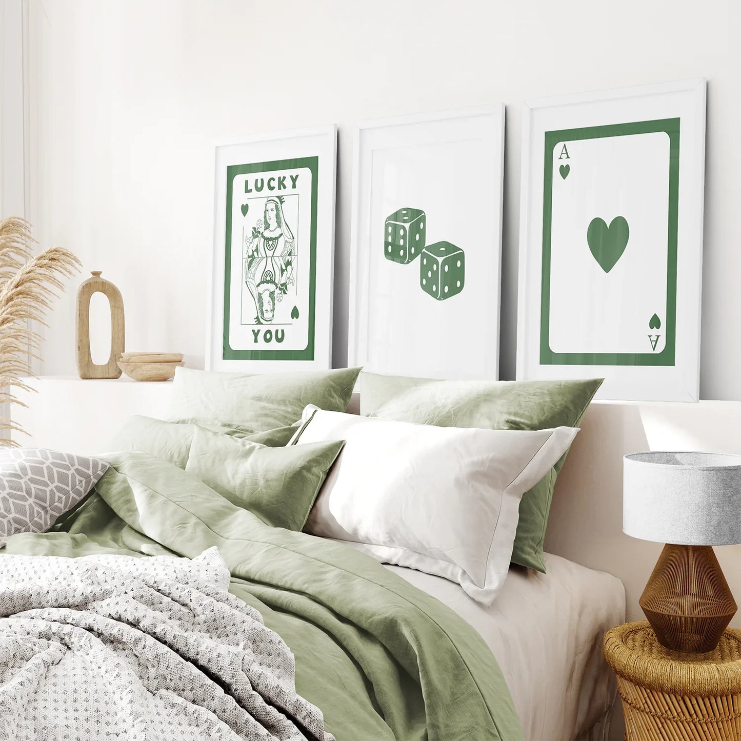 Vintage Poker Card Wall Art Set of 3, Retro Prints