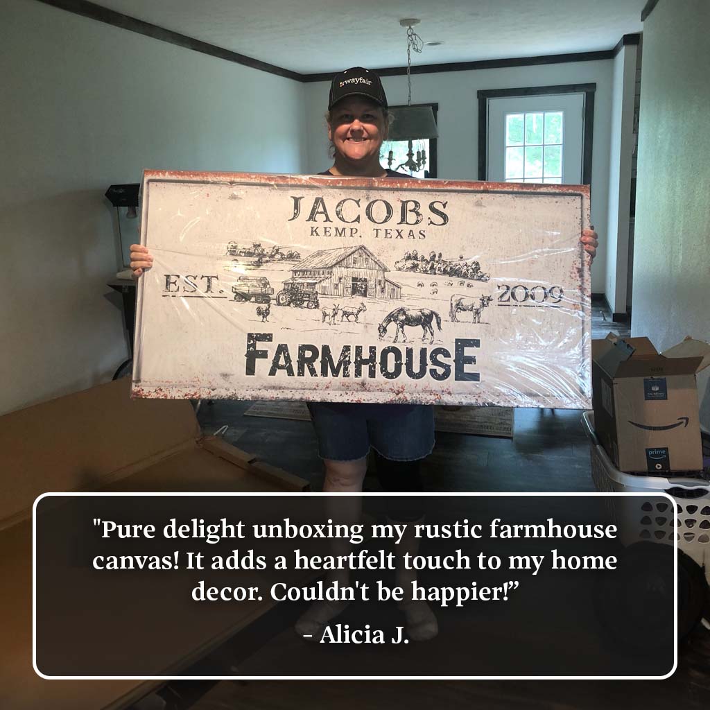 Rustic Farmhouse Personalized Sign II Canvas Wall Art
